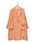 MM6 Maison Margiela（エムエムシックスメゾンマルジェラ）の古着「リネンブレンドメタルボタンダブルブレストコート」｜ピンク