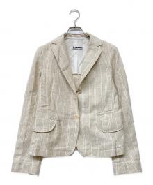 JIL SANDER（ジルサンダー）の古着「2B リネンブレンドシングルブレストストライプジャケット」｜ベージュ