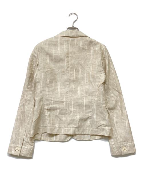 JIL SANDER（ジルサンダー）JIL SANDER (ジルサンダー) 2B リネンブレンドシングルブレストストライプジャケット ベージュ サイズ:38の古着・服飾アイテム