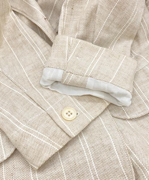 JIL SANDER（ジルサンダー）JIL SANDER (ジルサンダー) 2B リネンブレンドシングルブレストストライプジャケット ベージュ サイズ:38の古着・服飾アイテム