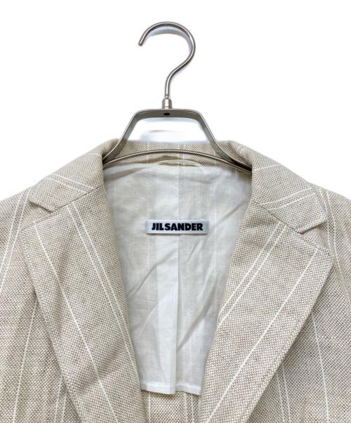 JIL SANDER（ジルサンダー）JIL SANDER (ジルサンダー) 2B リネンブレンドシングルブレストストライプジャケット ベージュ サイズ:38の古着・服飾アイテム