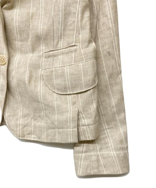 JIL SANDER（ジルサンダー）JIL SANDER (ジルサンダー) 2B リネンブレンドシングルブレストストライプジャケット ベージュ サイズ:38の古着・服飾アイテム