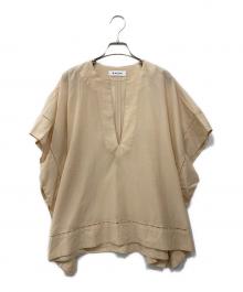 SACRA（サクラ）の古着「スクエアポンチョシルエットブラウス」｜ベージュ