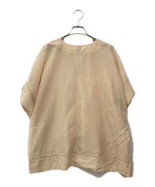 SACRA（サクラ）SACRA (サクラ) スクエアポンチョシルエットブラウス ベージュ サイズ:38の古着・服飾アイテム