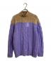 TAN（タン）の古着「MOHAIR CABLE SWEATER ツートンモックネックセーター　バイカラー」｜ベージュ×パープル