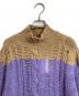 TAN (タン) MOHAIR CABLE SWEATER ツートンモックネックセーター　バイカラー ベージュ×パープル サイズ:FREE 未使用品：16000円