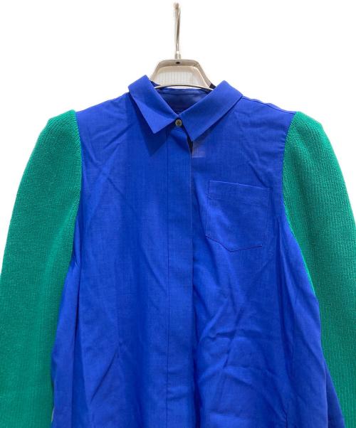 sacai（サカイ）sacai (サカイ) Suiting Mix Shirt ブルー×グリーン サイズ:ーの古着・服飾アイテム