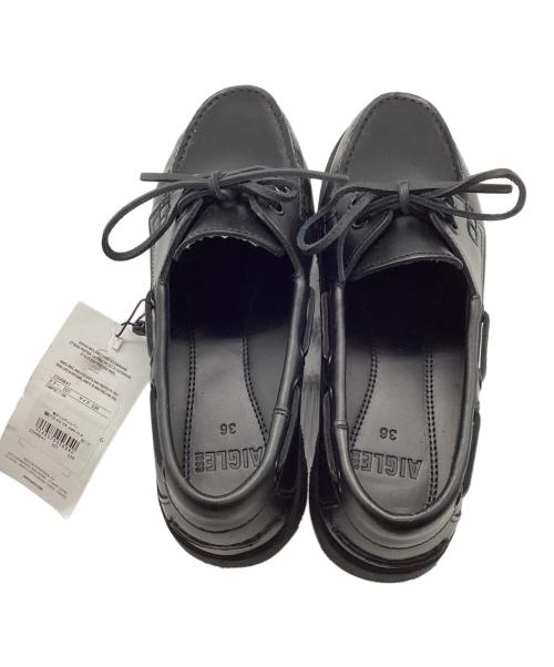 AIGLE（エーグル）AIGLE (エーグル) レザーデッキシューズ ブラック サイズ:36の古着・服飾アイテム