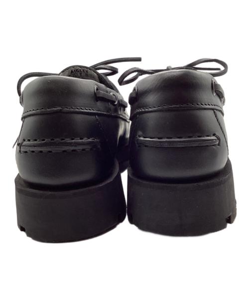 AIGLE（エーグル）AIGLE (エーグル) レザーデッキシューズ ブラック サイズ:36の古着・服飾アイテム