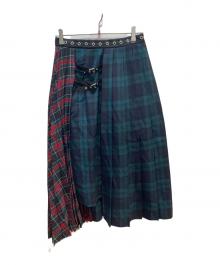 GRACE CLASS（グレースクラス）の古着「アイレットベルトプリーツスカート」｜グリーン