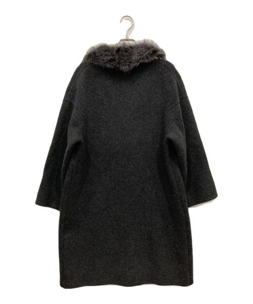 Giovi（ジョヴィ）Giovi (ジョヴィ) ファー付ニットコート グレー サイズ:44の古着・服飾アイテム