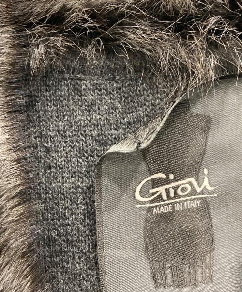 Giovi（ジョヴィ）Giovi (ジョヴィ) ファー付ニットコート グレー サイズ:44の古着・服飾アイテム