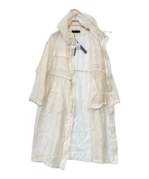 MICALLE MICALLE（ミカーレミカーレ）MICALLE MICALLE (ミカーレミカーレ) シアーフードロングコート アイボリー サイズ:-の古着・服飾アイテム