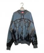 DIESELディーゼル）の古着「Gジャン柄 モヘアニット」｜ブルー