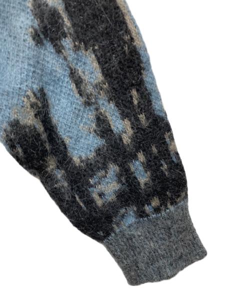 DIESEL（ディーゼル）DIESEL (ディーゼル) Gジャン柄 モヘアニット ブルー サイズ:Lの古着・服飾アイテム