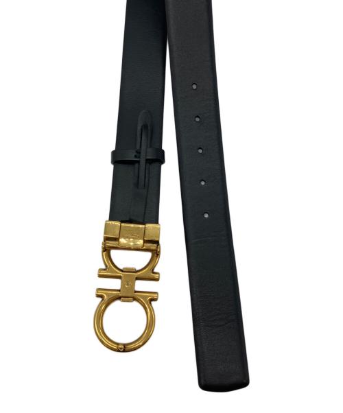 Salvatore Ferragamo（サルヴァトーレ フェラガモ）Salvatore Ferragamo (サルヴァトーレ フェラガモ) ガンチーニ ローズ バックルレザーベルト ブラック サイズ:CT-23B570の古着・服飾アイテム
