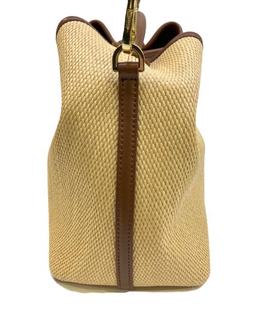 elleme（エレメ）elleme (エレメ) レザーラフィア2WAYバッグ ブラウンの古着・服飾アイテム