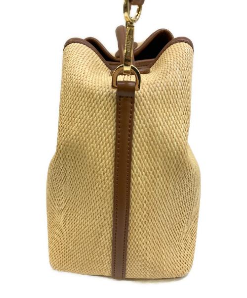 elleme（エレメ）elleme (エレメ) レザーラフィア2WAYバッグ ブラウンの古着・服飾アイテム