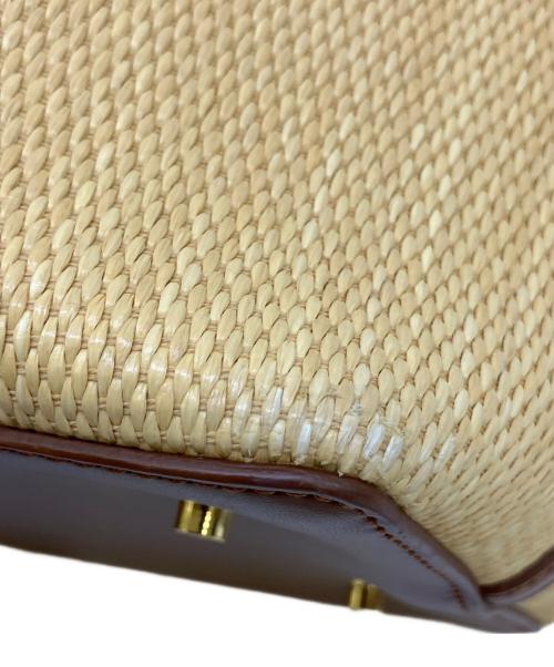 elleme（エレメ）elleme (エレメ) レザーラフィア2WAYバッグ ブラウンの古着・服飾アイテム