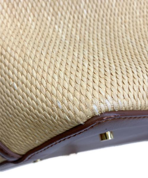 elleme（エレメ）elleme (エレメ) レザーラフィア2WAYバッグ ブラウンの古着・服飾アイテム