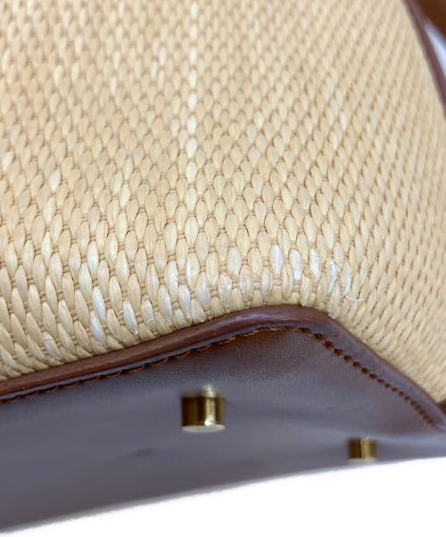 elleme（エレメ）elleme (エレメ) レザーラフィア2WAYバッグ ブラウンの古着・服飾アイテム