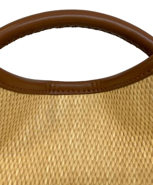 elleme（エレメ）elleme (エレメ) レザーラフィア2WAYバッグ ブラウンの古着・服飾アイテム