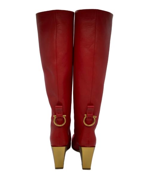 Salvatore Ferragamo（サルヴァトーレ フェラガモ）Salvatore Ferragamo (サルヴァトーレ フェラガモ) ロングブーツ レッド サイズ:6の古着・服飾アイテム