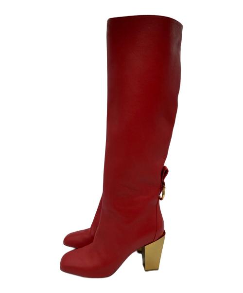 Salvatore Ferragamo（サルヴァトーレ フェラガモ）Salvatore Ferragamo (サルヴァトーレ フェラガモ) ロングブーツ レッド サイズ:6の古着・服飾アイテム
