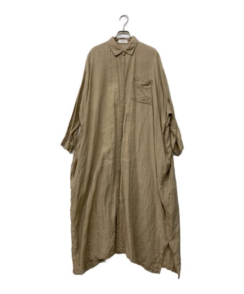 KAGURE（カグレ）kagure (カグレ) リネンシャツワンピース ベージュ サイズ:Freeの古着・服飾アイテム
