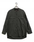 UNFILOアンフィーロ）の古着「ウールライク バンドカラーシャツ」｜グレー