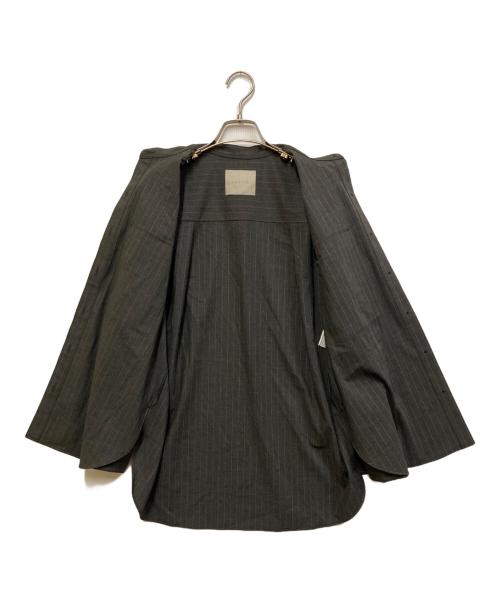 UNFILO（アンフィーロ）UNFILO (アンフィーロ) ウールライク バンドカラーシャツ グレー サイズ:Sの古着・服飾アイテム