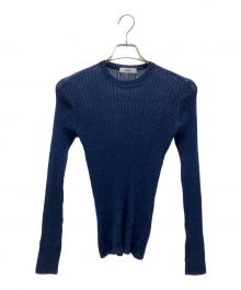 ebure（エブール）の古着「ハイゲージシアーリブニット」｜ネイビー