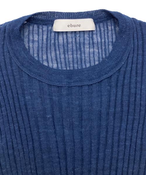 ebure（エブール）ebure (エブール) ハイゲージシアーリブニット ネイビー サイズ:freeサイズの古着・服飾アイテム