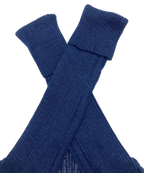 ebure（エブール）ebure (エブール) ハイゲージシアーリブニット ネイビー サイズ:freeサイズの古着・服飾アイテム