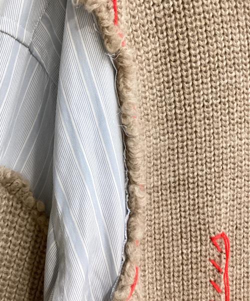 Maison Margiela（メゾンマルジェラ）Maison Margiela (メゾンマルジェラ) ニットドッキングプルオーバーシャツ ブルー×ベージュ サイズ:39の古着・服飾アイテム