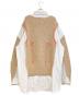 Maison Margiela (メゾンマルジェラ) ニットドッキングプルオーバーシャツ ブルー×ベージュ サイズ:39：50000円