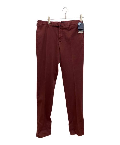 INCOTEX（インコテックス）INCOTEX (インコテックス) SLIM FIT GARMENT DYED COMFORT CHINO コットン ストレッチ スラックス  ワインレッド サイズ:50 未使用品の古着・服飾アイテム