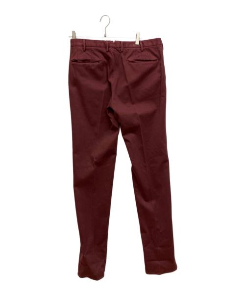 INCOTEX（インコテックス）INCOTEX (インコテックス) SLIM FIT GARMENT DYED COMFORT CHINO コットン ストレッチ スラックス  ワインレッド サイズ:50 未使用品の古着・服飾アイテム