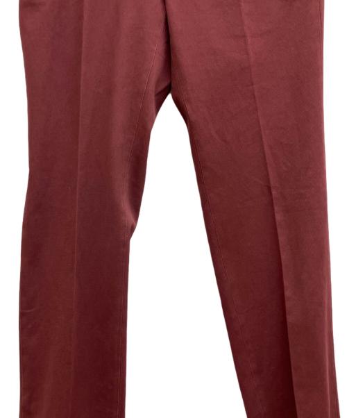 INCOTEX（インコテックス）INCOTEX (インコテックス) SLIM FIT GARMENT DYED COMFORT CHINO コットン ストレッチ スラックス  ワインレッド サイズ:50 未使用品の古着・服飾アイテム
