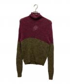 knit braryニット ブラリー）の古着「アルパカシルクハイネックニット」｜ワインレッド