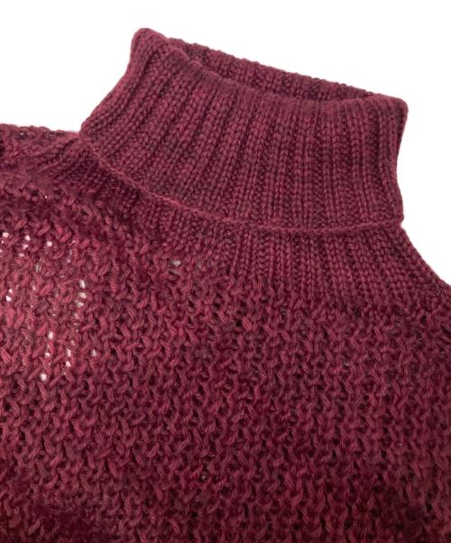 knit brary（ニット ブラリー）knit brary (ニット ブラリー) アルパカシルクハイネックニット ワインレッド サイズ:Mの古着・服飾アイテム