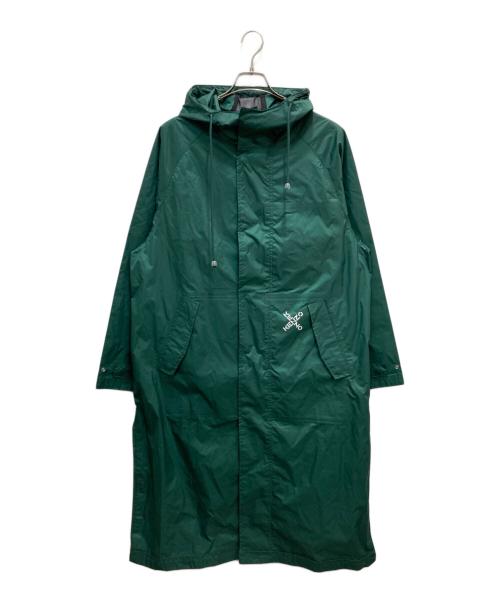 KENZO（ケンゾー）KENZO (ケンゾー) SCOOTER PARKA ロゴプリント ナイロン スクーターパーカー レインコート グリーン サイズ:Mの古着・服飾アイテム