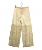 AERONアーロン）の古着「JADE-see through wide leg trousers」｜イエロー