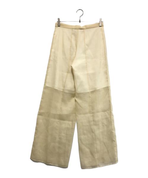 AERON（アーロン）AERON (アーロン) JADE-see through wide leg trousers イエロー サイズ:34 未使用品の古着・服飾アイテム