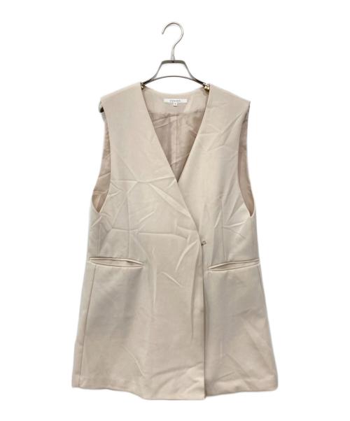 CADUNE（カデュネ）CADUNE (カデュネ) ノーカラージレ ベージュ サイズ:36の古着・服飾アイテム