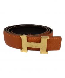 HERMES（エルメス）の古着「レザーベルト」｜オレンジ