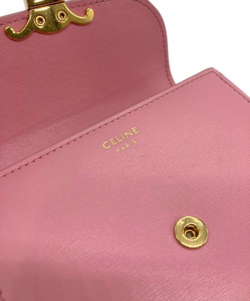 CELINE（セリーヌ）CELINE (セリーヌ) トリオンフ スモール フラップウォレット/3つ折り財布 ピンク サイズ:-の古着・服飾アイテム