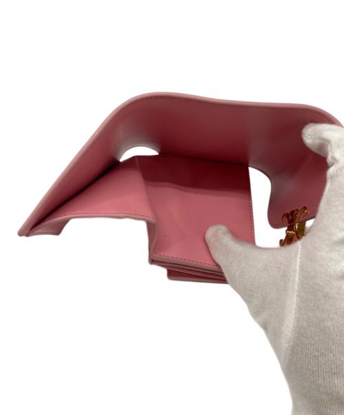 CELINE（セリーヌ）CELINE (セリーヌ) トリオンフ スモール フラップウォレット/3つ折り財布 ピンク サイズ:-の古着・服飾アイテム