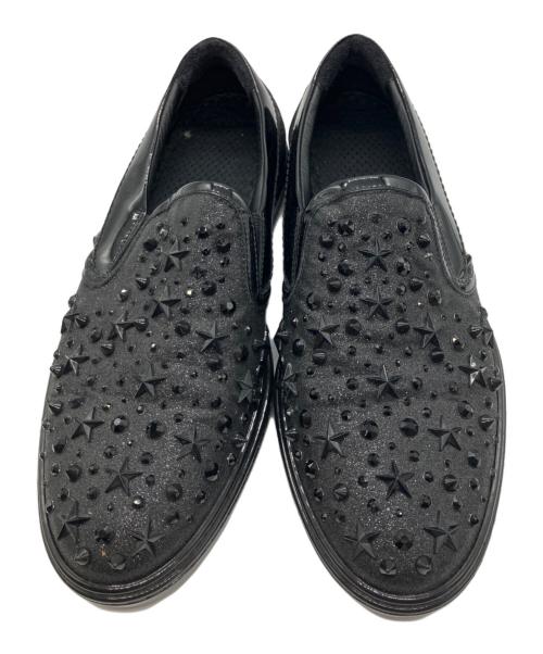 JIMMY CHOO（ジミーチュウ）JIMMY CHOO (ジミーチュウ) スタースタッズスリッポン ブラック サイズ:40の古着・服飾アイテム
