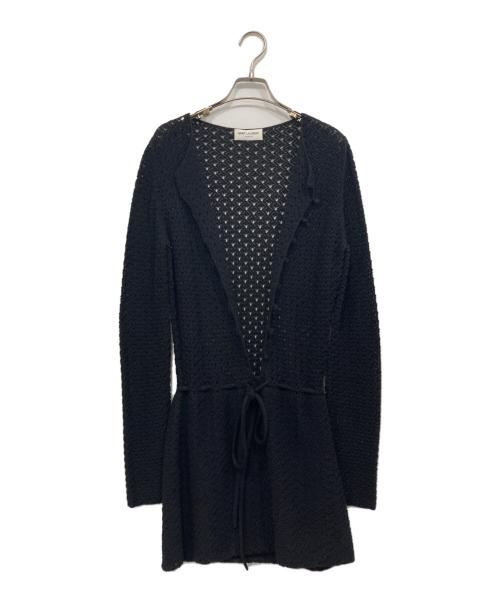 Saint Laurent Paris（サンローランパリ）Saint Laurent Paris (サンローランパリ) クロシェニットワンピース ブラック サイズ:Sの古着・服飾アイテム